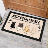 "Keep Door Closed" Dog and Cat personalized doormat