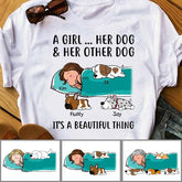 A Girl & Her Dogs Personalized T-shirt TS-NN1180