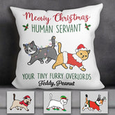 Meowy Chistmas Walking Cat Personalized Pillow P-NB2003