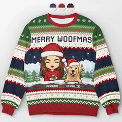 The Woof Of Christmas Love - Dog & Cat Personalized Custom Ugly Sweatshirt - Unisex Wool Jumper - Christmas Gift For Pet Owners, Pet Lovers
