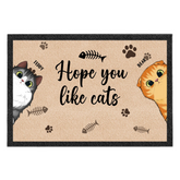 Hope You Like Cats - Personalized Doormat, Gift for Cat Lovers, Funny Welcome Home Mat, Cat Owner Gift
