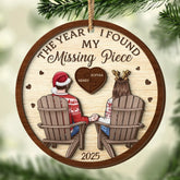 Custom Double Layer Wooden Ornament - Personalized Anniversary Christmas Wedding Gifts For Husband And Wife, Him And Her - My Missing Piece