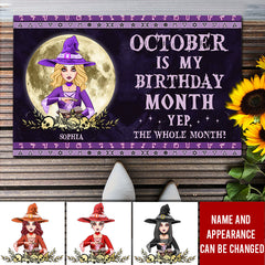 Personalized Doormat, October Girl, Queens are Born In October, October Birthday, Decor Home, Halloween Gift