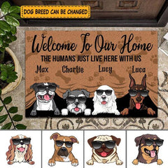 Welcome to our home Personalized Dog Doormat DM-TU13
