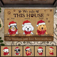 We Rule This House Personalized Dog Doormat DM-NB196