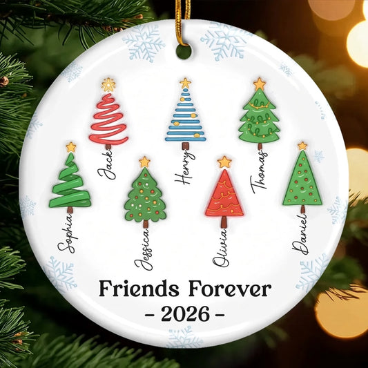 Custom Ceramic Ornament - Personalized Best Friend Christmas Birthday Gifts For Women, Besties, Sisters, BFF - Together Feels Like Magic